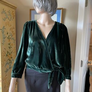 Beautiful Madewell velvet blouse size large NWT